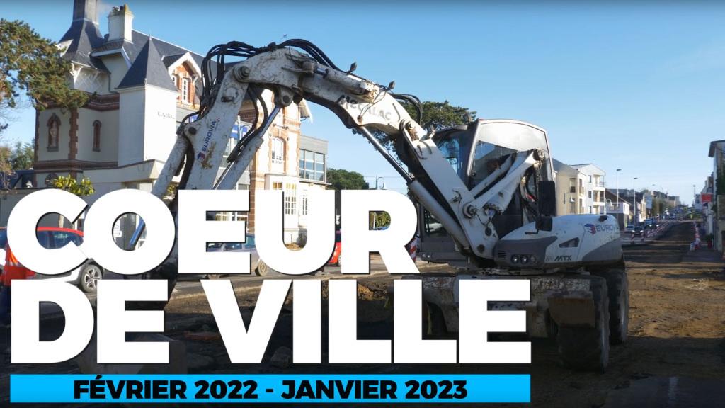 Travaux d’aménagement du centre ville de Donville-les-Bains.